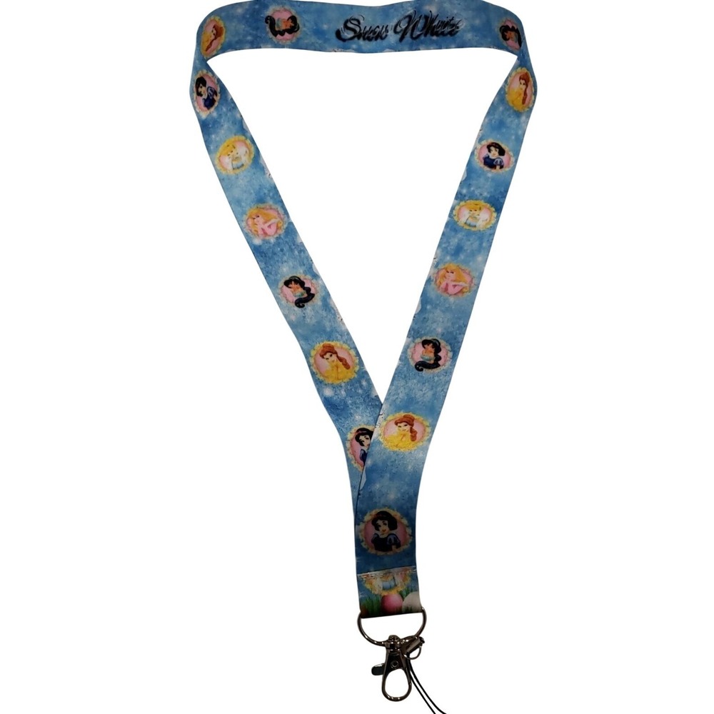 Disney PRINCESSES SNOW JASMINE‎ BELLE Pin Trading Neck lanyard ID keys NEW 009